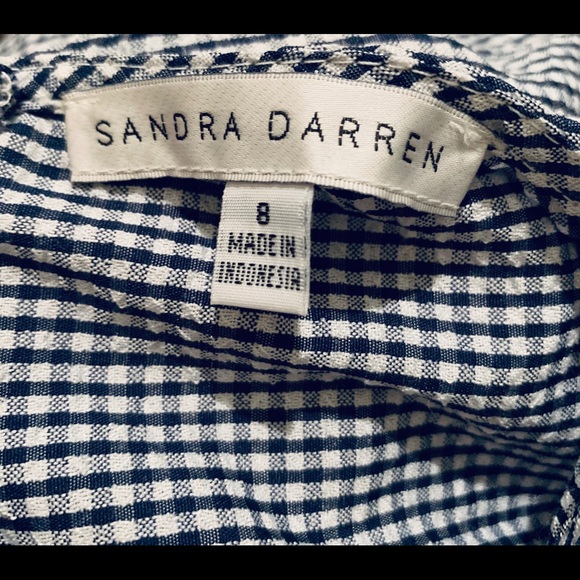 SANDRA DARREN🤩BLUE PLAID DRESS Size 8 w/ POCKETS - Picture 6 of 6